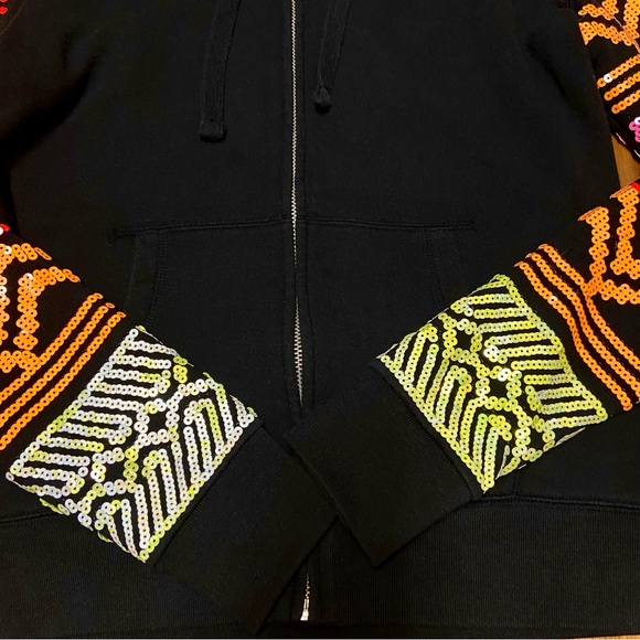 PINK VS NEON BLING FULL ZIP HOODIE AND YOGA LEGGINGS SET - Picture 4 of 7